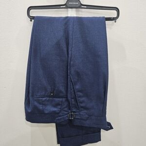 Spier and Mackay Men's Hopsack Trouser in Navy - High-rise - 34 Slim